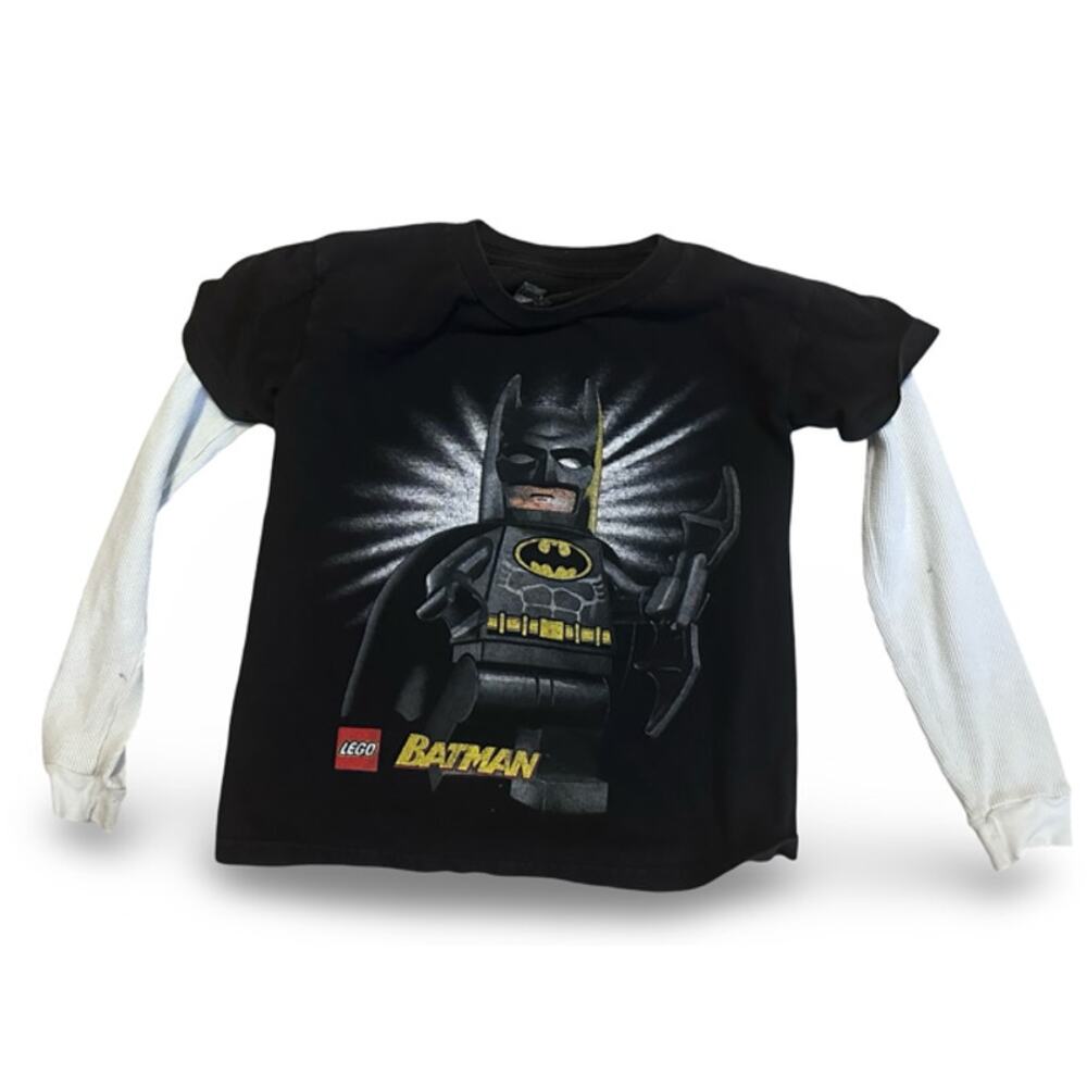 LEGO Batman Boys Layered Shirt Size S 6/7 Black White